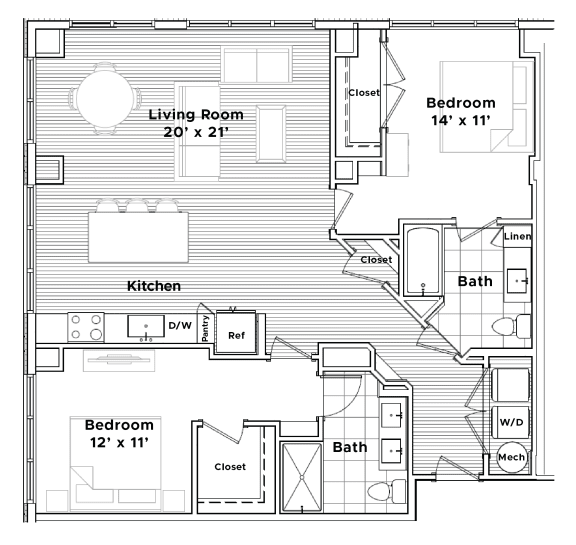Studio, 1 & 2 Bedroom Apartments in Conshohocken Madison West Elm